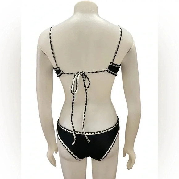 Zaful 2 Piece Black and White Bikini Size  Small/4 - Picture 3 of 9